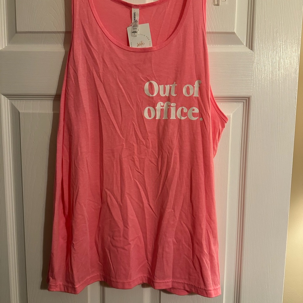 Pink 'Out of Office' Tank Top